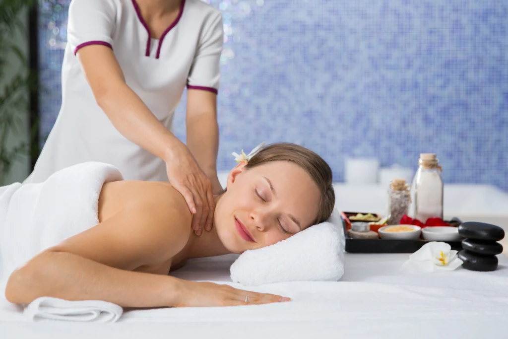 Woman enjoying a relaxing full body massage